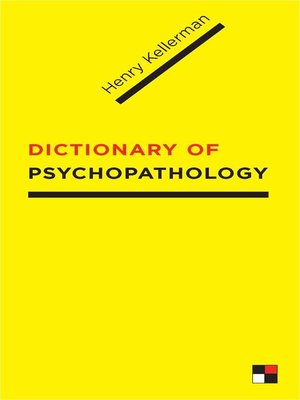 cover image of Dictionary of Psychopathology